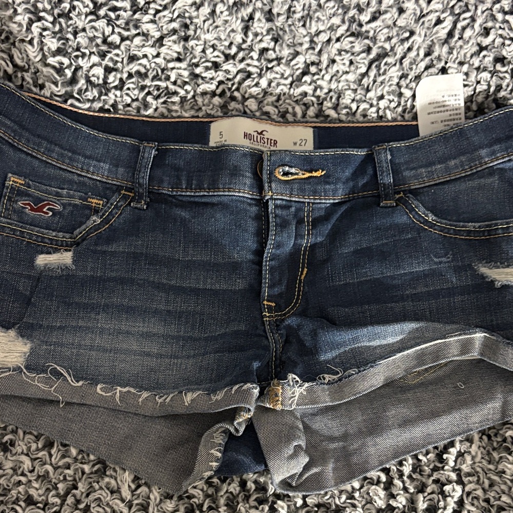 Hollister Dark Blue Denim Cutoff Shorts